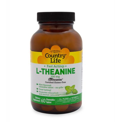 L-Theanine, 100mg, 60 Chewable Tablets